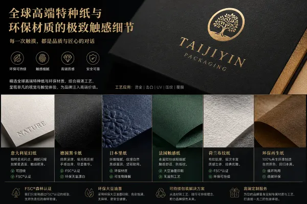 包装触感决定品牌溢价！高端特种纸与FSC环保材质应用指南 | 太极印
