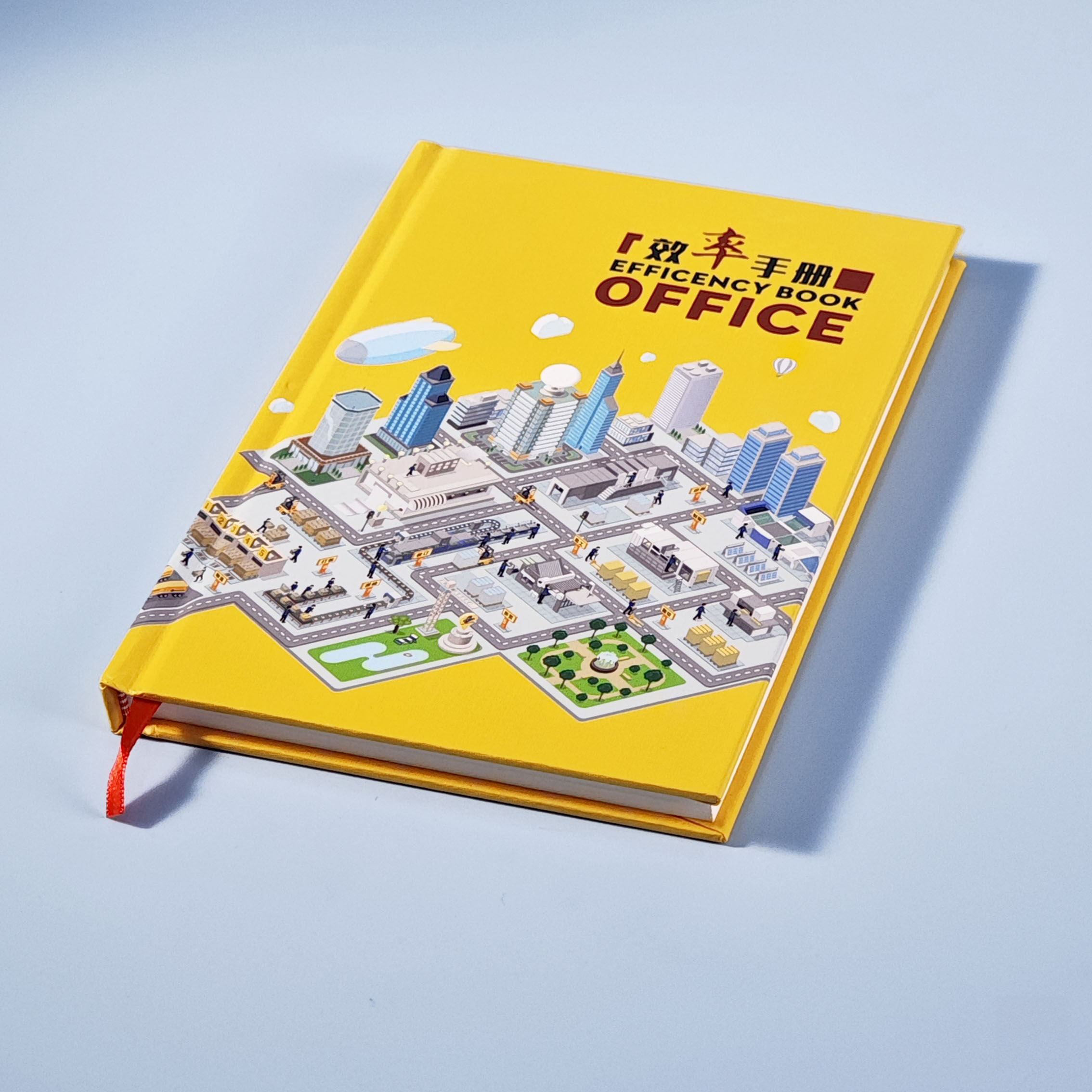 太极印精装画册锁线硬壳与书签带细节